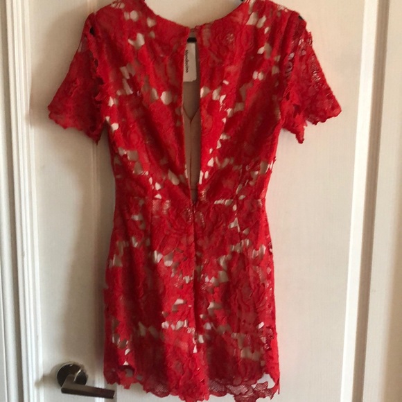 NWT Mendocino Red Lace Romper - Picture 4 of 5